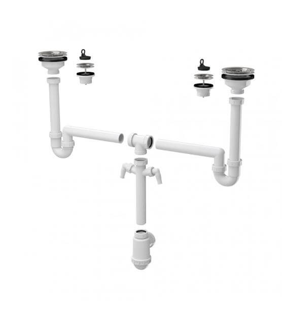 Сифон для сдвоенной мойки ALCAPLAST A448P-DN50/40 Сифон для сдвоенной мойки ALCAPLAST A448P-DN50/40