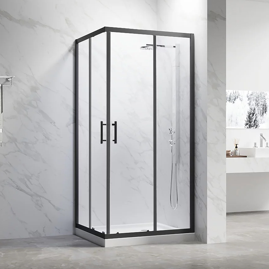 Душевой уголок Veconi Rovigo RV-27B 100х80 профиль черный матовый, стекло прозрачное Душевой уголок Veconi Rovigo RV-27B 100х80 профиль черный матовый, стекло прозрачное