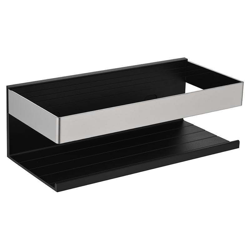 Полка AVS Hilla, 20 см, черный матовый/хром Полка AVS Hilla, 20 см, черный матовый/хром