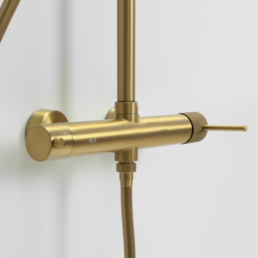 Душевая стойка AVS Pulse брашированное золото
