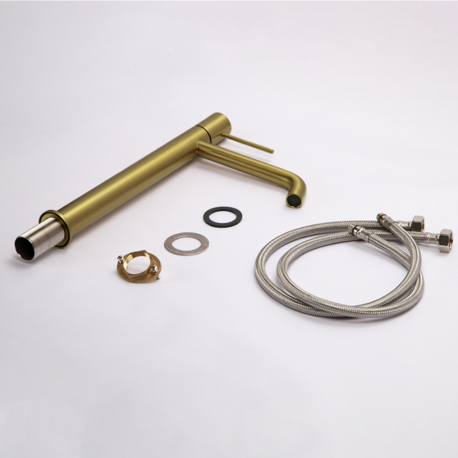 Смеситель для раковины AVS Slimmer высокий, брашированное золото Смеситель для раковины AVS Slimmer высокий, брашированное золото