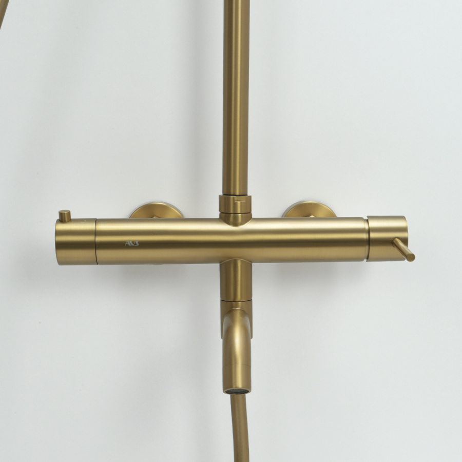 Душевая стойка AVS Slimmer брашированное золото