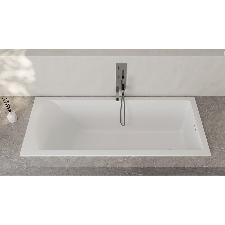 Ванна из искусственного камня Salini Cascata Kit S-Sense 170x75 белая матовая, с ножками и донным клапаном Ванна из искусственного камня Salini Cascata Kit S-Sense 170x75 белая матовая, с ножками и донным клапаном