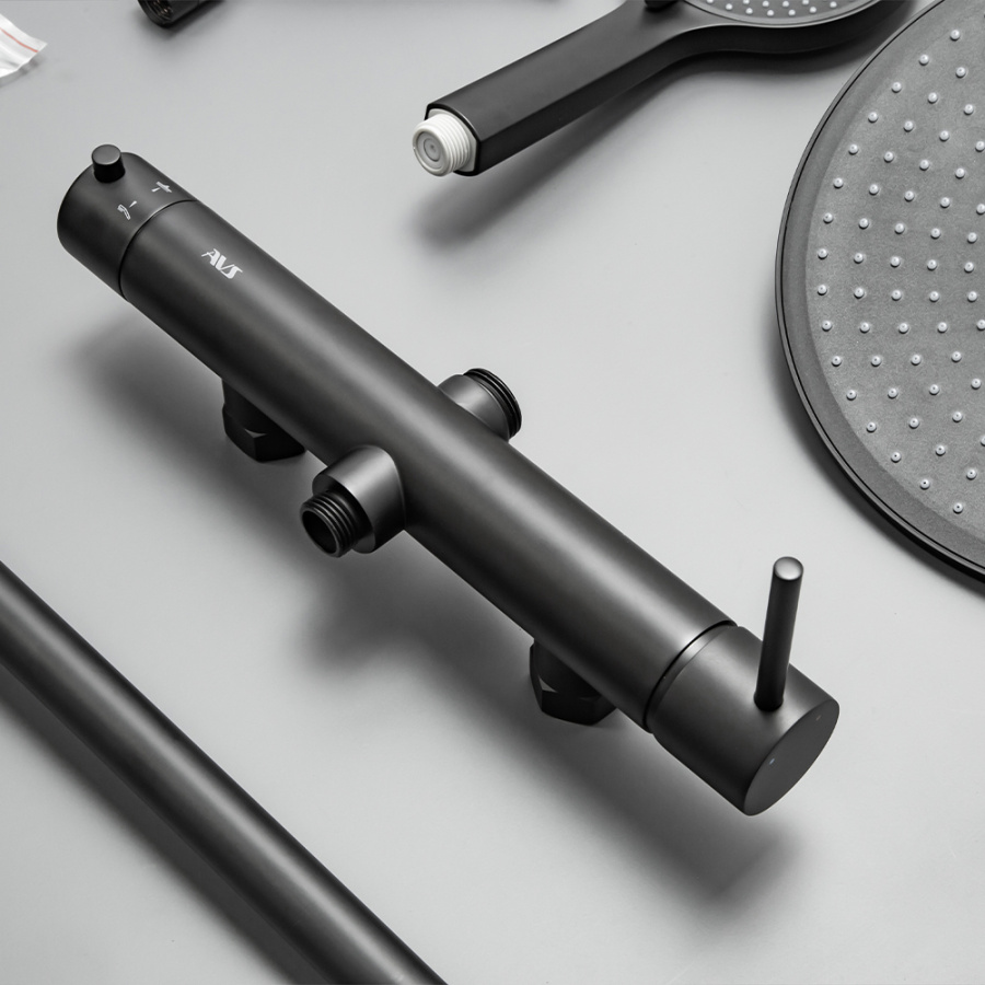 Душевая стойка AVS Slimmer 811-151-MB черный матовый Душевая стойка AVS Slimmer 811-151-MB черный матовый