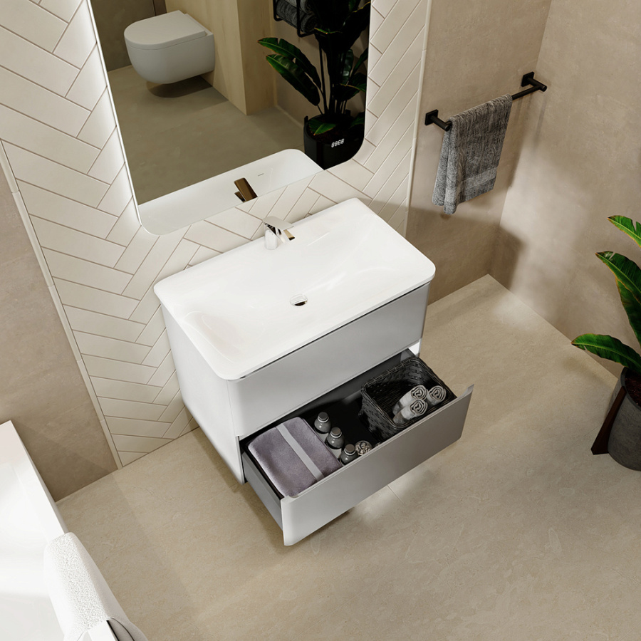 Тумба с раковиной Raval Welto 60 светло-серая