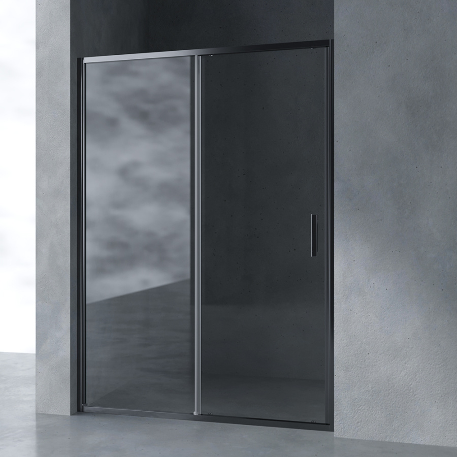 Душевая дверь в нишу AVS Вектор 140 см профиль оружейная сталь, стекло прозрачное