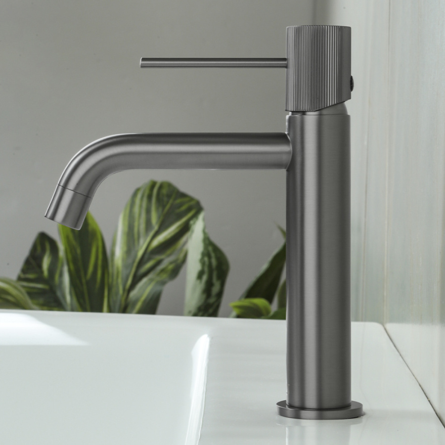 Смеситель для раковины AVS Pulse оружейная сталь