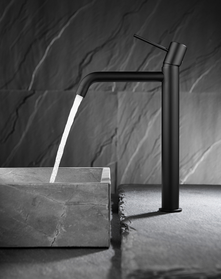 Смеситель для раковины AVS Slimmer высокий, черный матовый Смеситель для раковины AVS Slimmer высокий, черный матовый