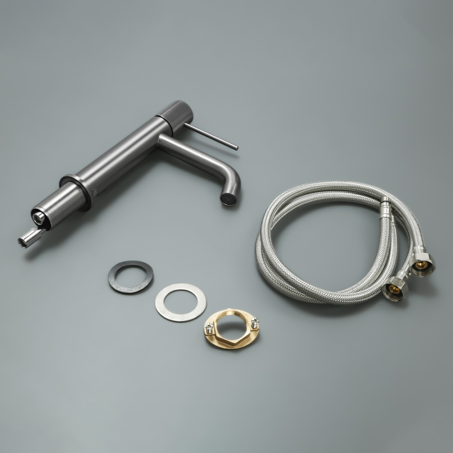 Смеситель для раковины AVS Pulse оружейная сталь