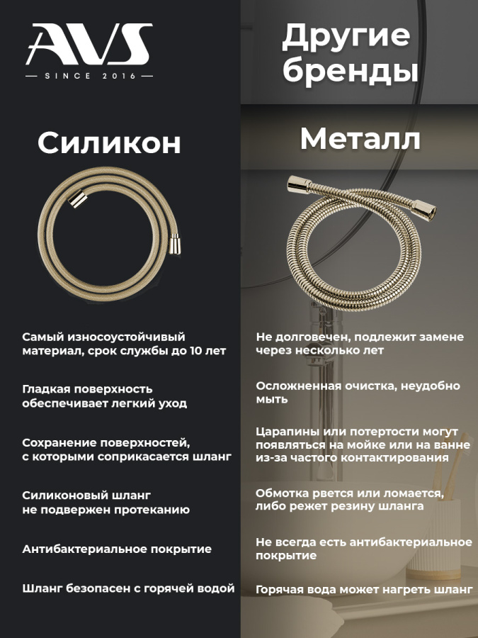 Душевая стойка AVS Slimmer брашированное золото Душевая стойка AVS Slimmer брашированное золото