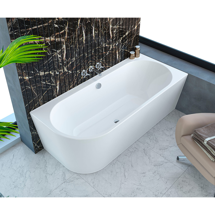 Акриловая ванна Kolpa-San Dream SP 180х80 L белая, с каркасом и сливом-переливом белым