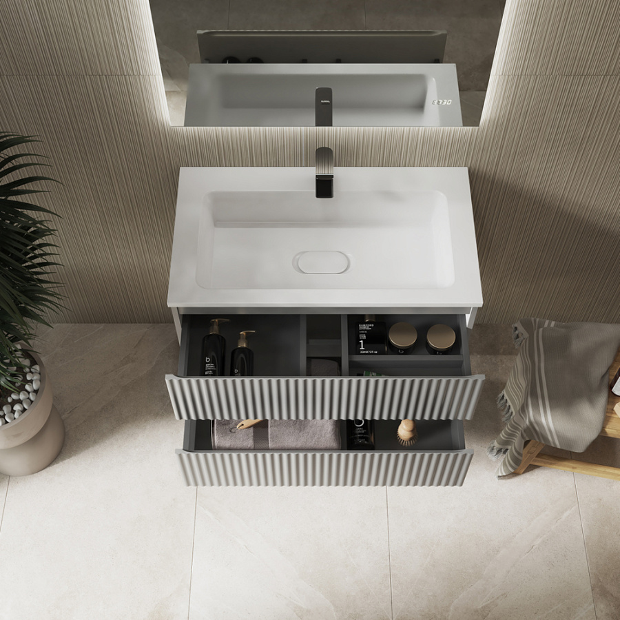 Тумба с раковиной RAVAL Coste 80 светло-серая Тумба с раковиной RAVAL Coste 80 светло-серая