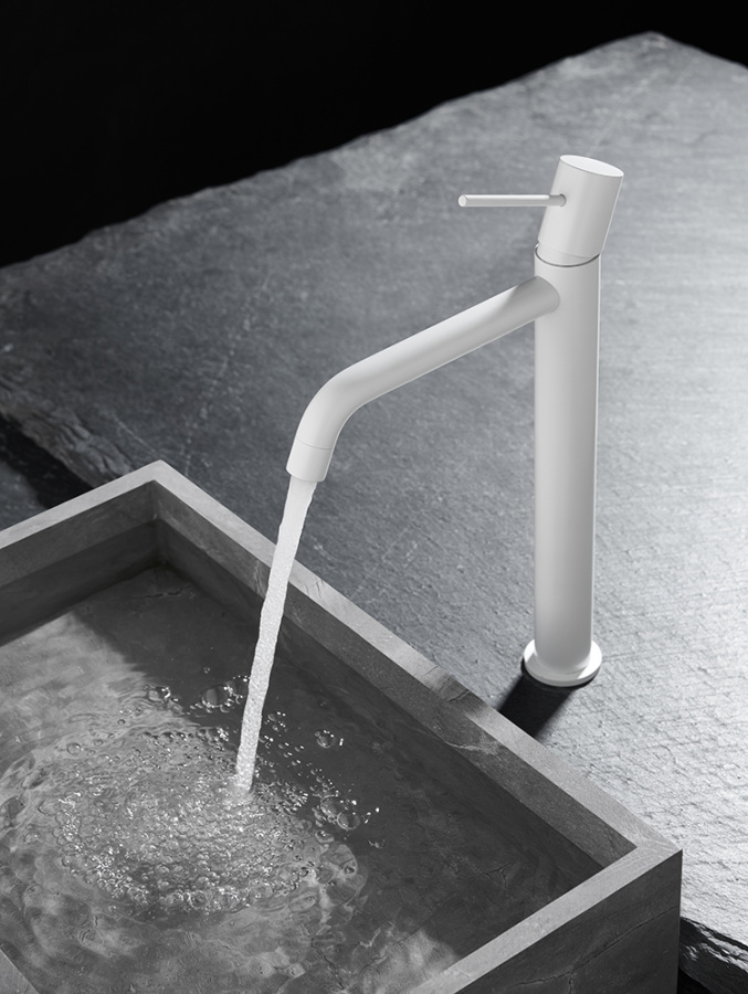 Смеситель для раковины AVS Slimmer высокий, белый матовый