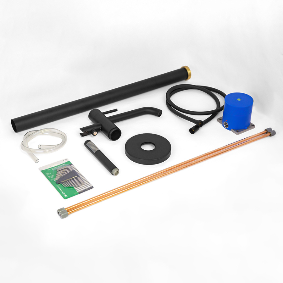 Смеситель для ванны с душем AVS Slimmer напольный, черный матовый