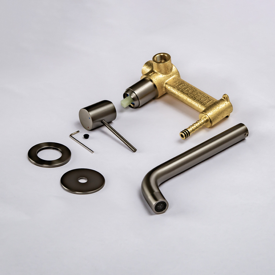 Смеситель для раковины AVS Slimmer с внутренней частью, оружейная сталь Смеситель для раковины AVS Slimmer с внутренней частью, оружейная сталь