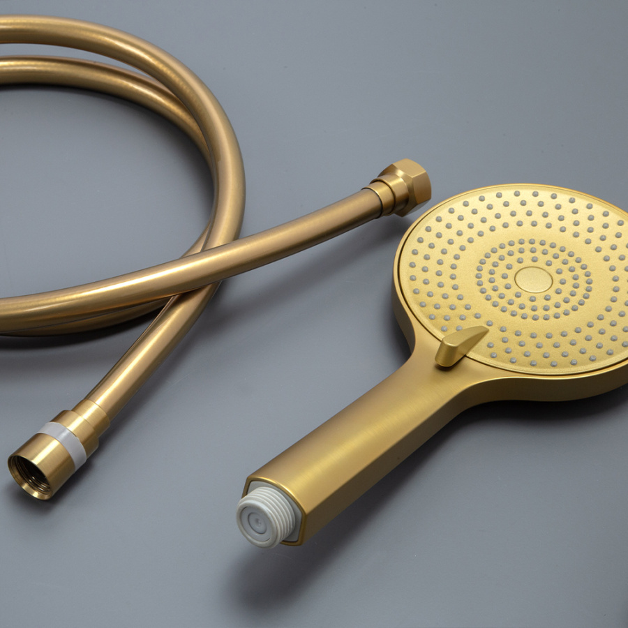 Душевая стойка AVS Slimmer с термостатом, брашированное золото Душевая стойка AVS Slimmer с термостатом, брашированное золото