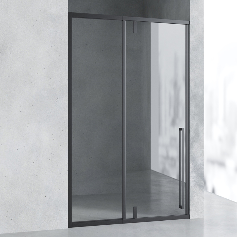 Душевая дверь в нишу AVS Акцент 120 левая профиль черный матовый, стекло прозрачное Душевая дверь в нишу AVS Акцент 120 левая профиль черный матовый, стекло прозрачное