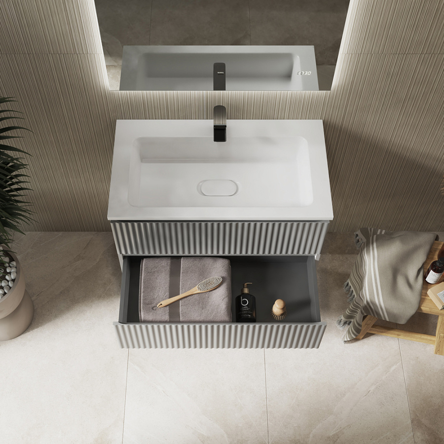 Тумба с раковиной RAVAL Coste 80 светло-серая Тумба с раковиной RAVAL Coste 80 светло-серая