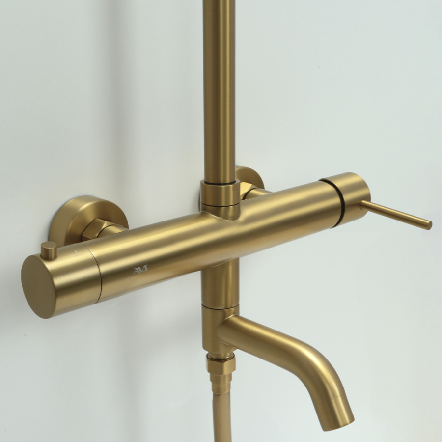 Душевая стойка AVS Slimmer брашированное золото