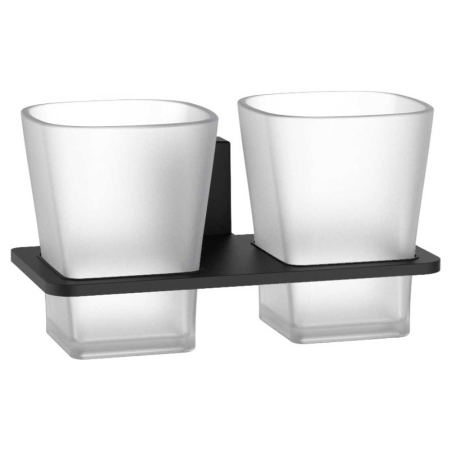 Набор Accoona 125F черный Стакан двойной+Дозатор+Крючок двойной Набор Accoona 125F черный Стакан двойной+Дозатор+Крючок двойной