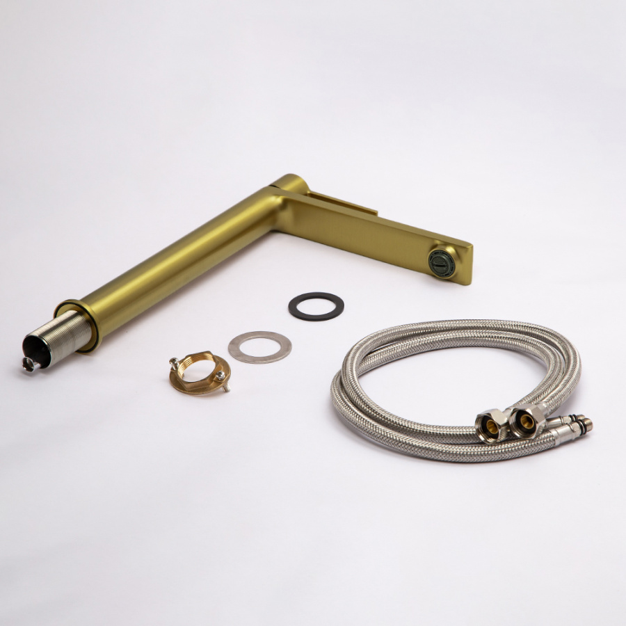 Смеситель для раковины AVS Elegant высокий, брашированное золото Смеситель для раковины AVS Elegant высокий, брашированное золото