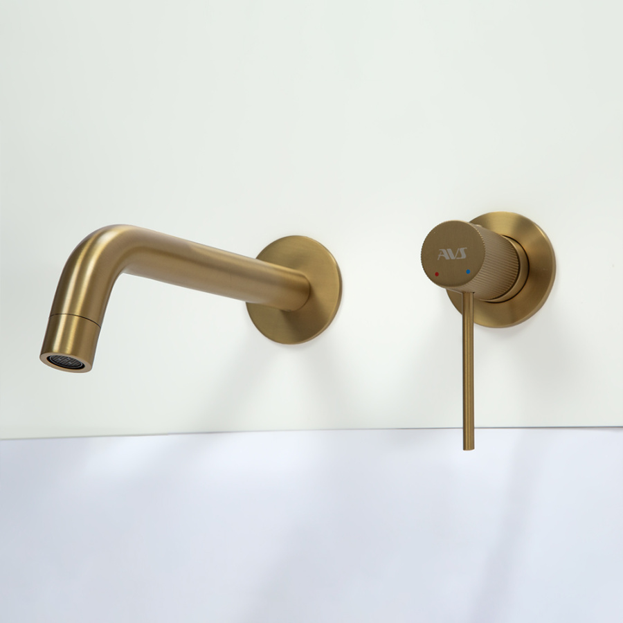 Смеситель для раковины AVS Pulse с внутренней частью, брашированное золото Смеситель для раковины AVS Pulse с внутренней частью, брашированное золото