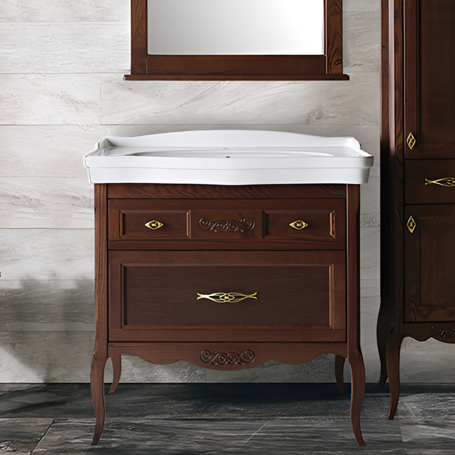 Тумба с раковиной ASB Wood Line Модерн 85 антикварный орех