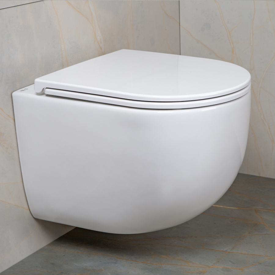 Унитаз подвесной AVS Спутник безободковый, белый Унитаз подвесной AVS Спутник безободковый, белый