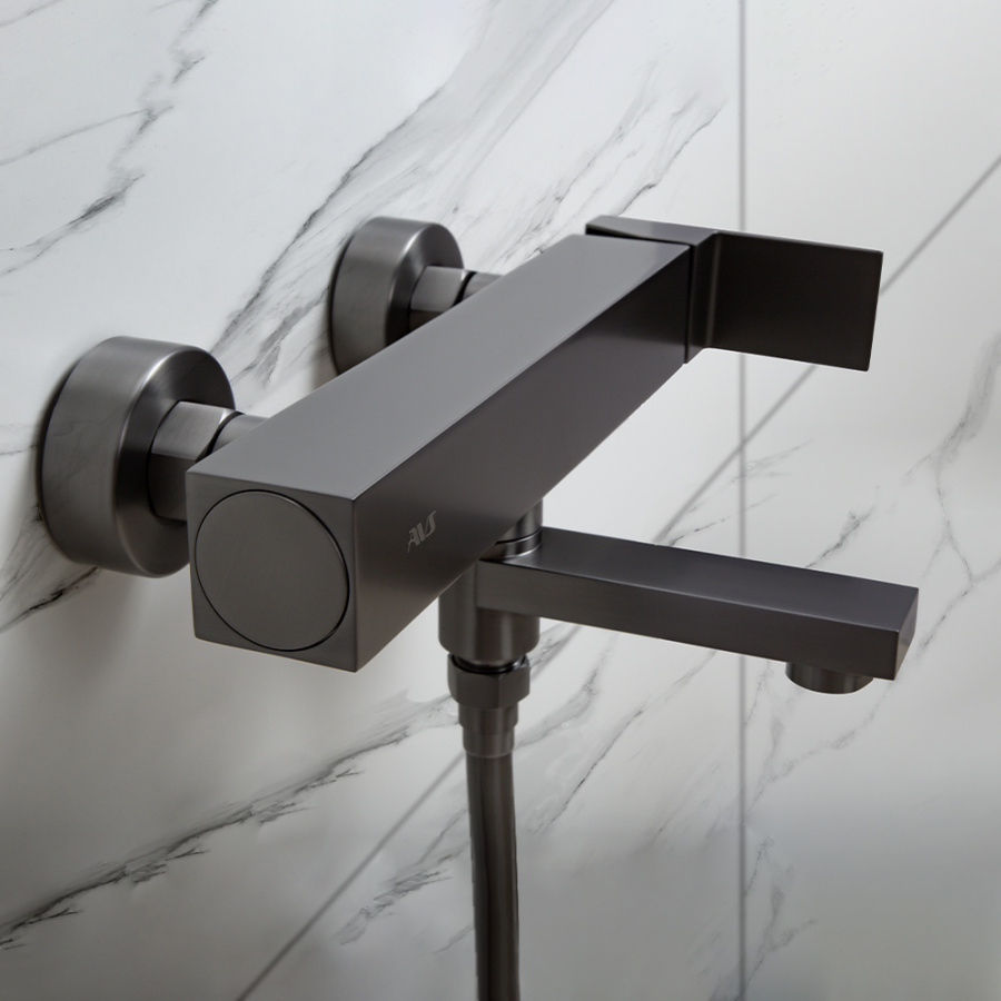 Смеситель для ванны с душем AVS Cube оружейная сталь Смеситель для ванны с душем AVS Cube оружейная сталь