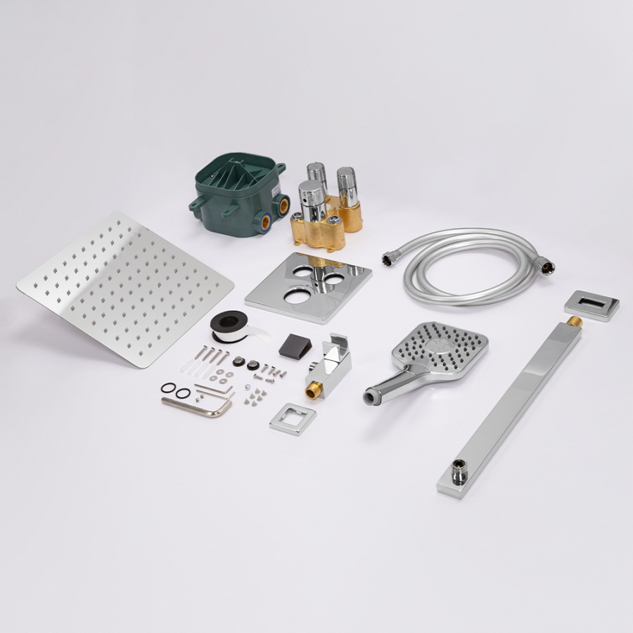 Душевой комплект AVS Luxury 3в1 квадратный, хром Душевой комплект AVS Luxury 3в1 квадратный, хром