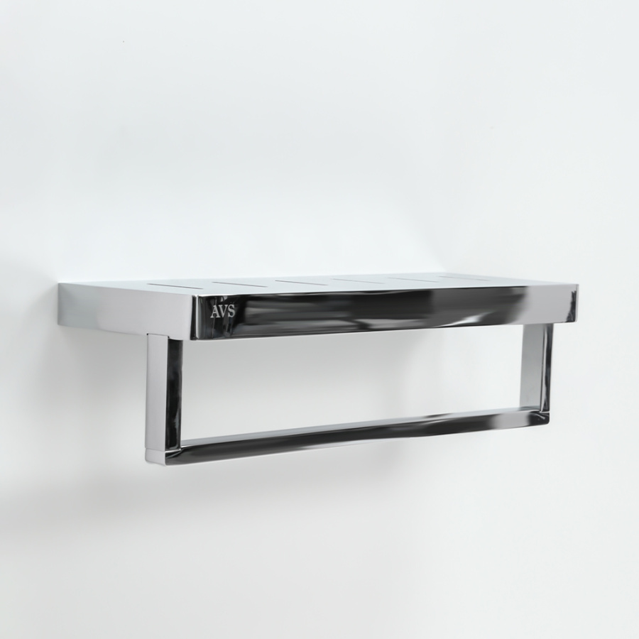 Полка с полотенцедержателем AVS S8300304 30 см, хром