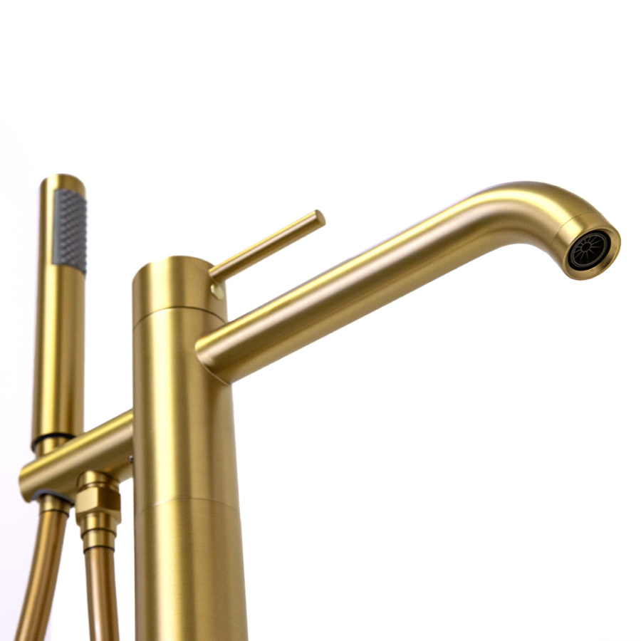 Смеситель для ванны с душем AVS Slimmer напольный, брашированное золото Смеситель для ванны с душем AVS Slimmer напольный, брашированное золото