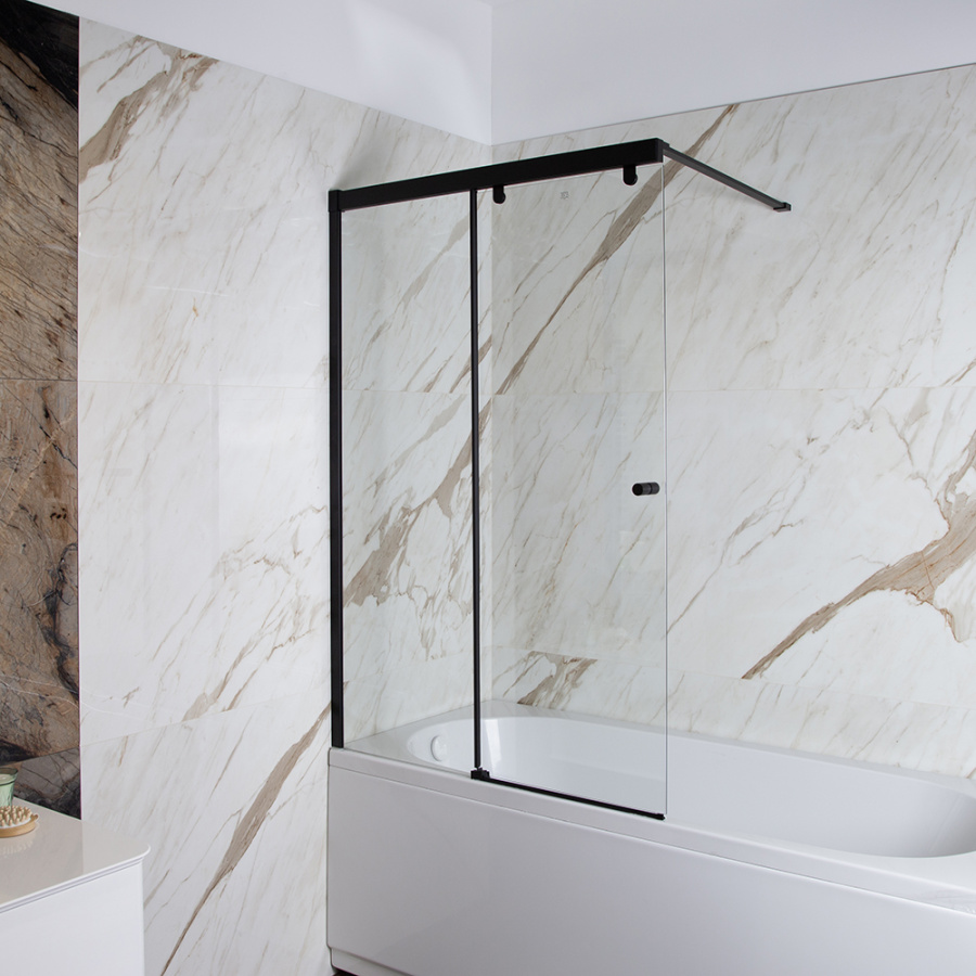 Шторка на ванну AVS Перла 100 L профиль черный матовый, стекло прозрачное Шторка на ванну AVS Перла 100 L профиль черный матовый, стекло прозрачное