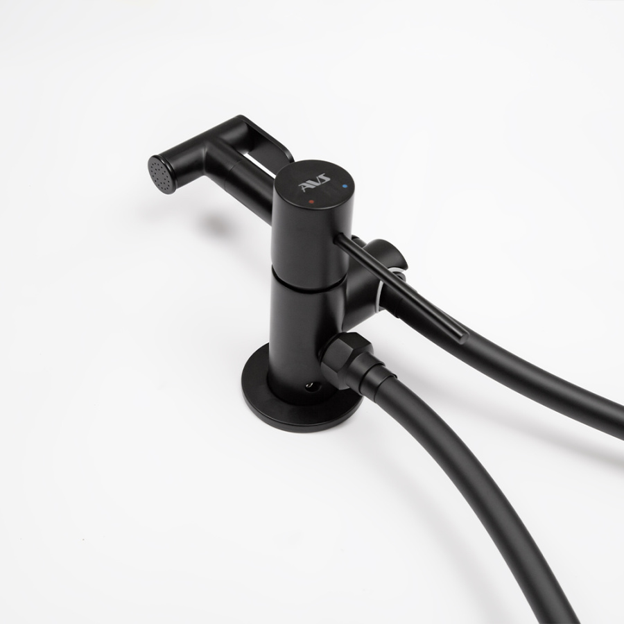 Гигиенический душ со смесителем AVS Slimmer черный матовый Гигиенический душ со смесителем AVS Slimmer черный матовый