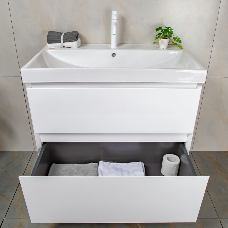 Тумба с раковиной AVS Гармония 80 белая (раковина 02 белая глянцевая) Тумба с раковиной AVS Гармония 80 белая (раковина 02 белая глянцевая)