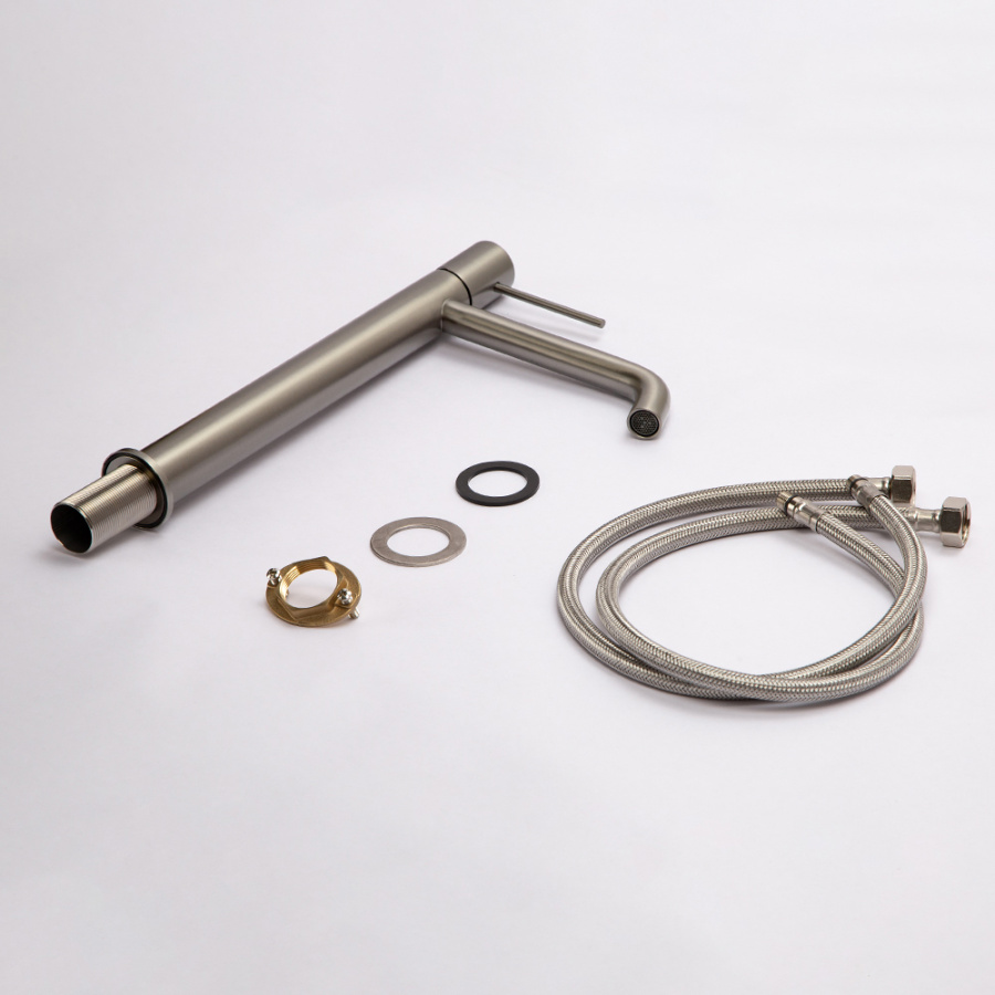 Смеситель для раковины AVS Slimmer высокий, оружейная сталь