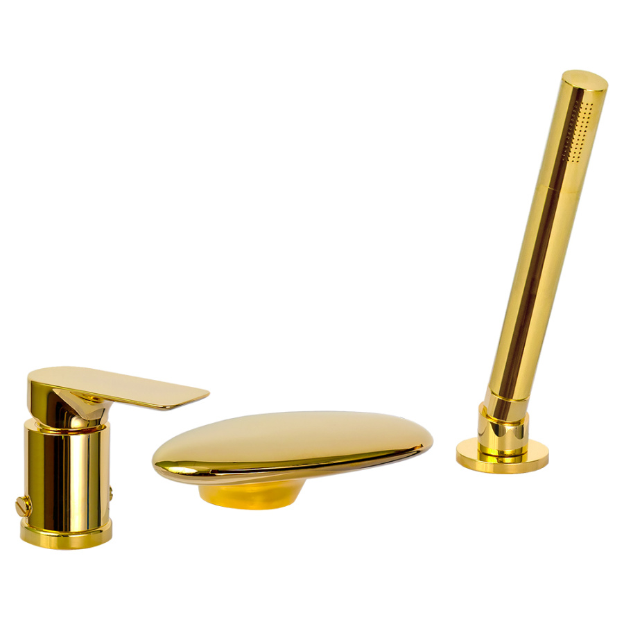 Смеситель на борт ванны Remer Infinity I07UFDO золото