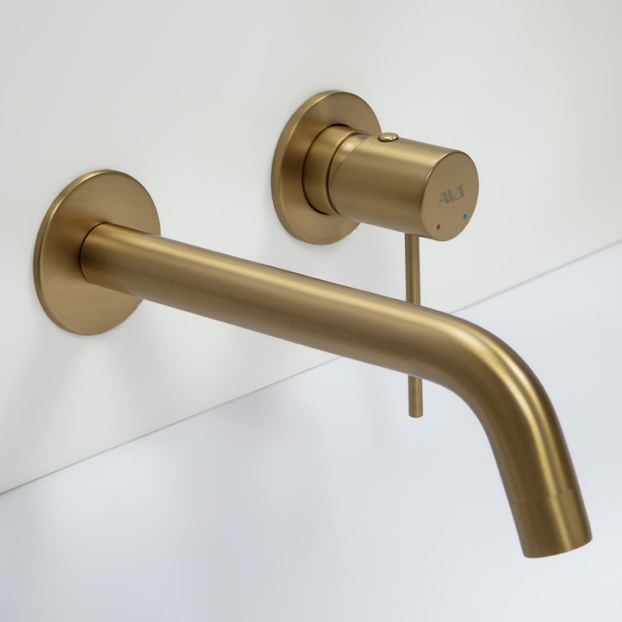 Смеситель для раковины AVS Slimmer с внутренней частью, брашированное золото Смеситель для раковины AVS Slimmer с внутренней частью, брашированное золото