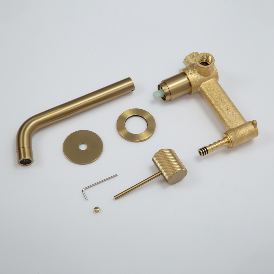 Смеситель для раковины AVS Pulse с внутренней частью, брашированное золото Смеситель для раковины AVS Pulse с внутренней частью, брашированное золото