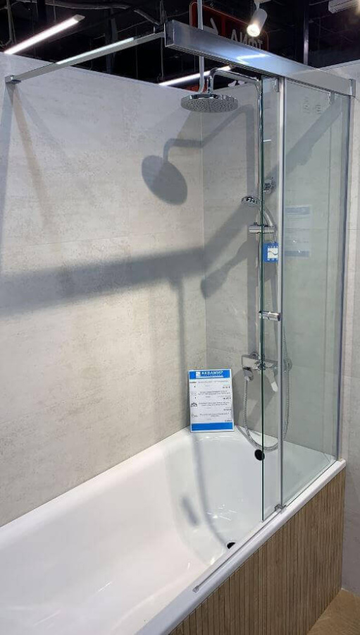 Шторка на ванну AVS Перла 100 R профиль хром, стекло прозрачное Шторка на ванну AVS Перла 100 R профиль хром, стекло прозрачное