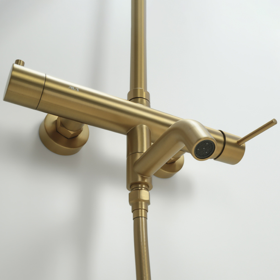 Душевая стойка AVS Slimmer брашированное золото