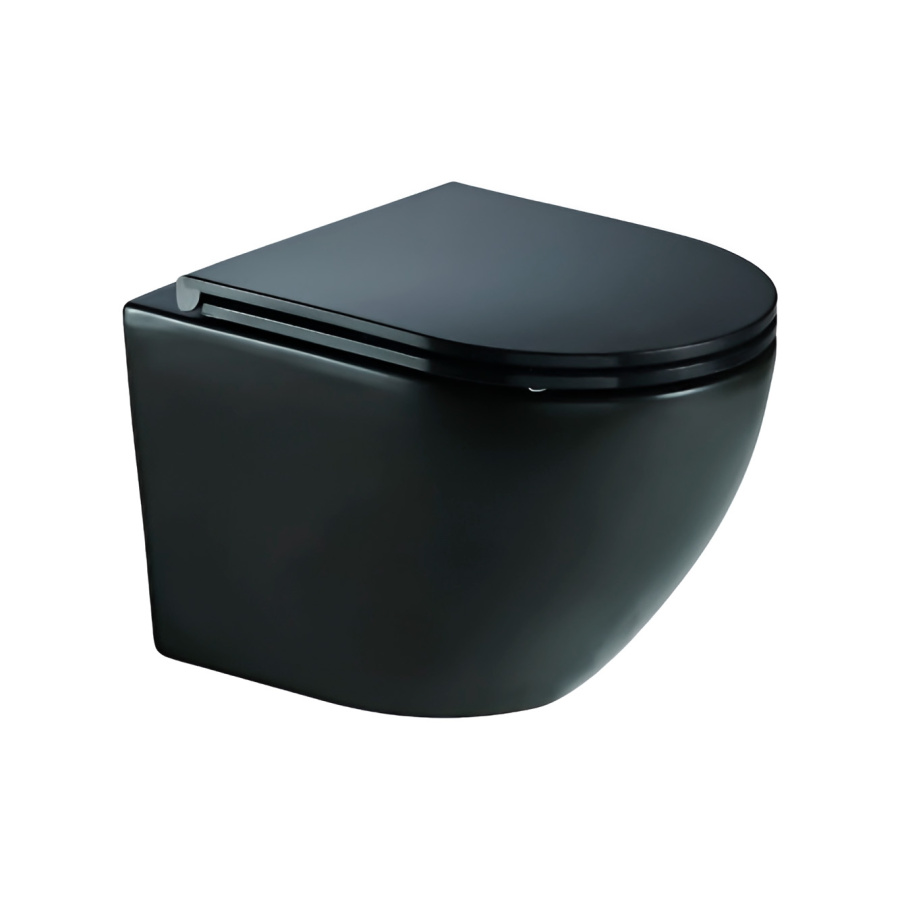 Унитаз подвесной AVS Сфера безободковый, черный матовый Унитаз подвесной AVS Сфера безободковый, черный матовый