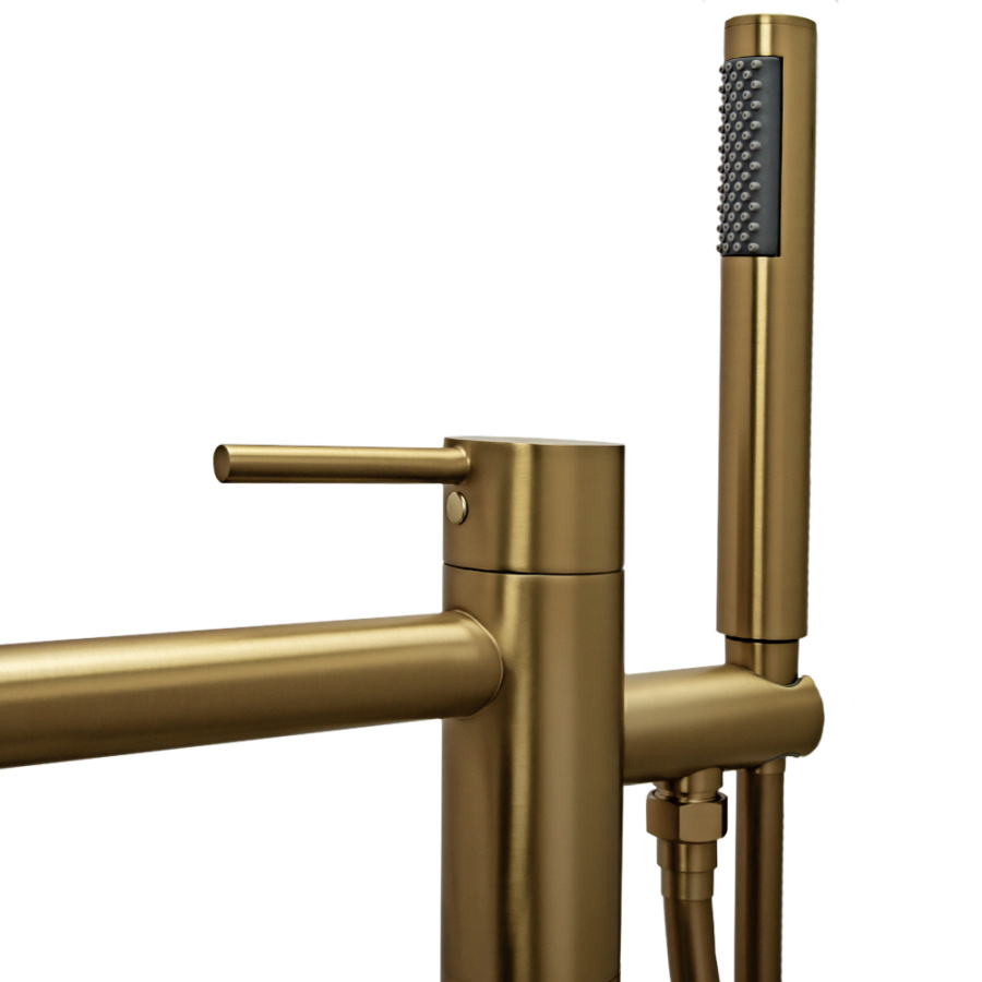 Смеситель для ванны с душем AVS Slimmer напольный, брашированное золото Смеситель для ванны с душем AVS Slimmer напольный, брашированное золото