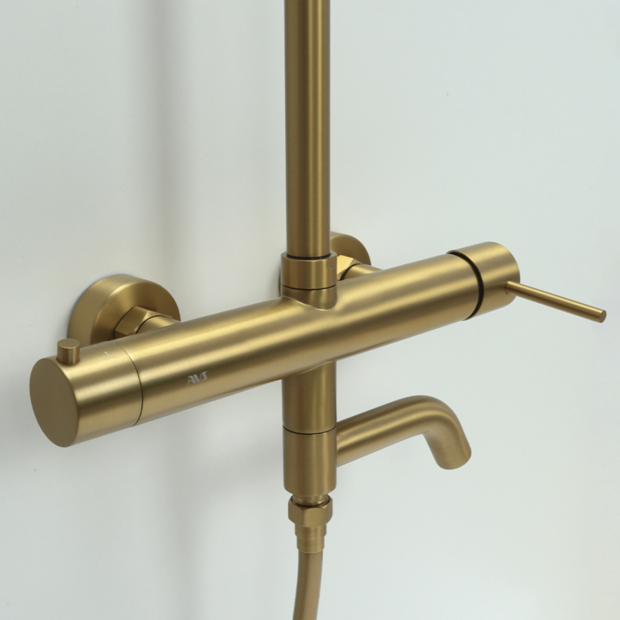 Душевая стойка AVS Slimmer брашированное золото