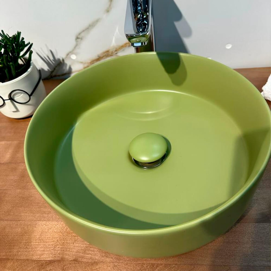 Раковина AVS Art Basin AVS-83134-MCG 35,5x35,5 с донным клапаном