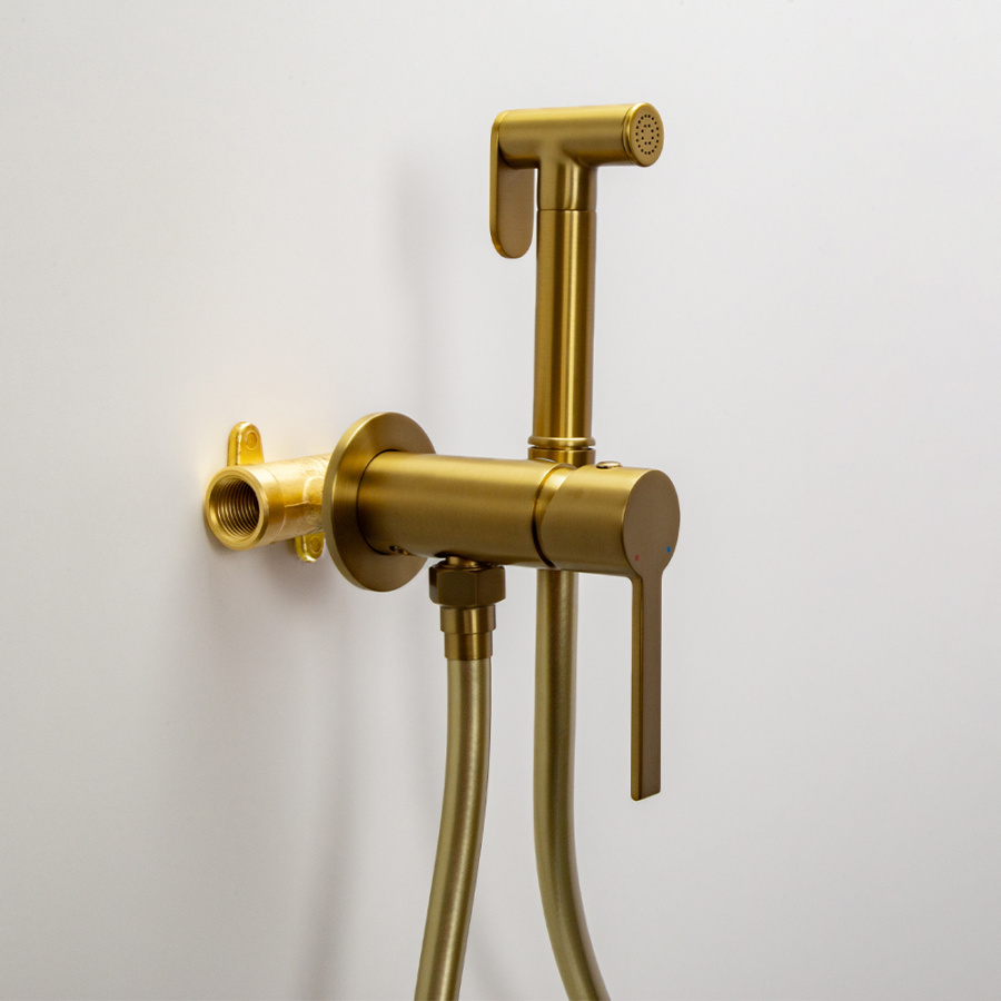 Гигиенический душ со смесителем AVS Elegant брашированное золото Гигиенический душ со смесителем AVS Elegant брашированное золото