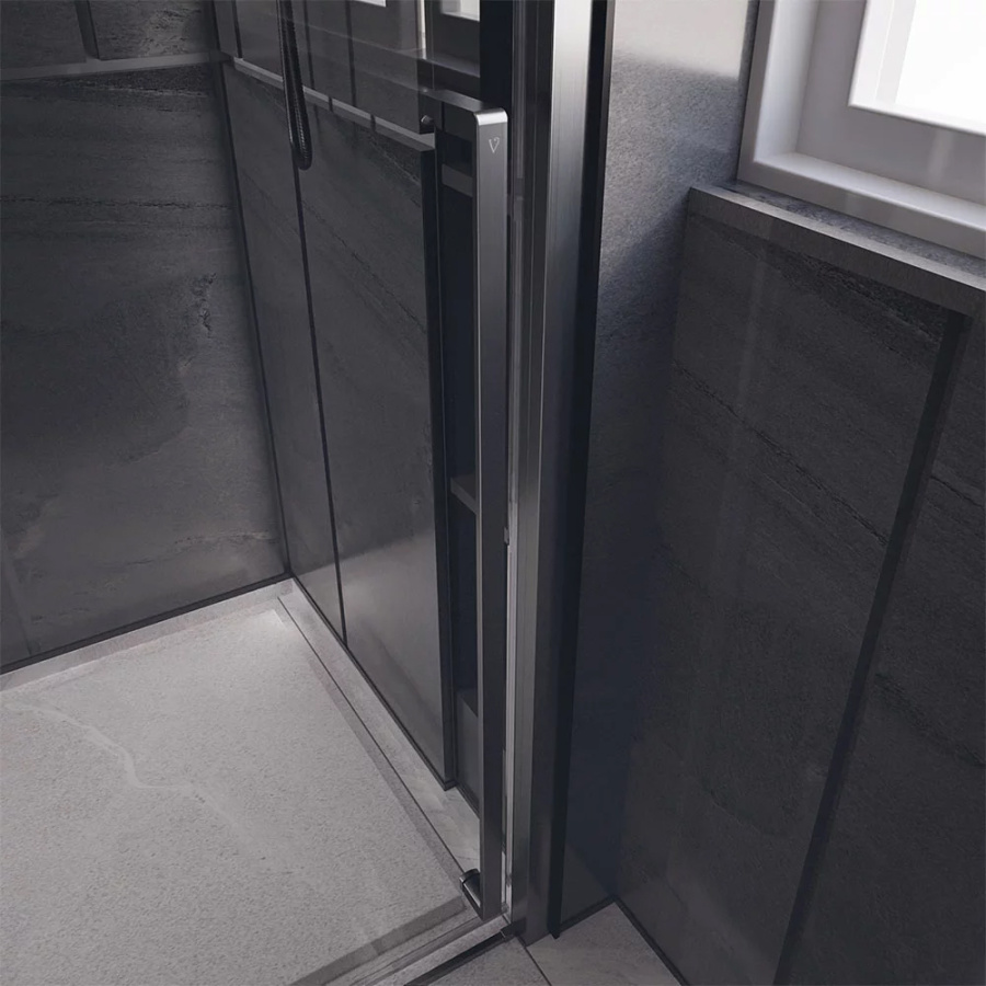 Душевая дверь в нишу Veconi Premium Trento PTD30-GR 120 профиль графит брашированный, стекло прозрачное Душевая дверь в нишу Veconi Premium Trento PTD30-GR 120 профиль графит брашированный, стекло прозрачное