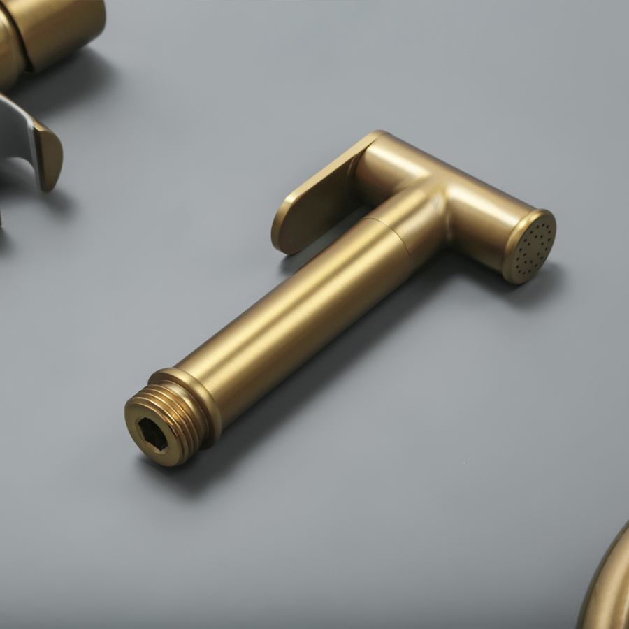 Гигиенический душ со смесителем AVS Elegant брашированное золото