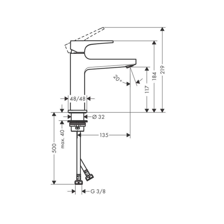 Смеситель для раковины Hansgrohe Metropol 32507990 золото