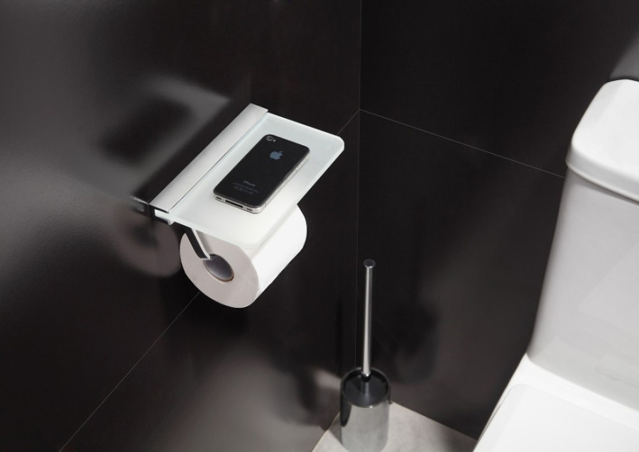 Держатель для туалетной бумаги Langberger Vivo 32041B хром, с полочкой Держатель для туалетной бумаги Langberger Vivo 32041B хром, с полочкой